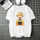 Футболки Agatsuma Zenitsu с аниме-фигуркой рассекающего демонов, футболка с лезвием призрака, топы для подростков, футболки, одежда для мальчиков, детская одежда