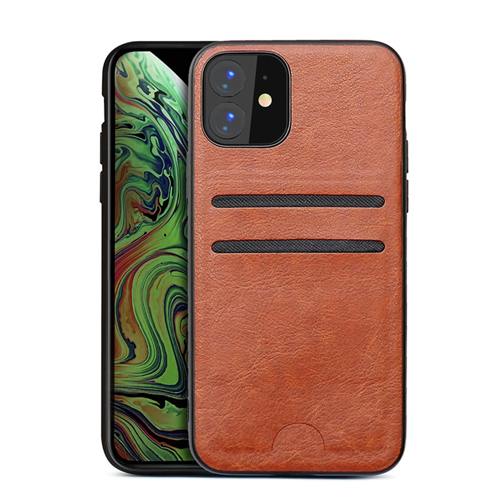 OTAO роскошный кожаный держатель для карт кошелек чехол для iPhone 11 Pro MAX XR XS X задняя крышка для iPhone 8 7 6 6s Plus Тонкий PU чехол