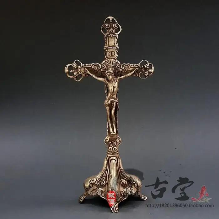Высококачественные декоративные украшения из античной бронзы с Иисусом крестом