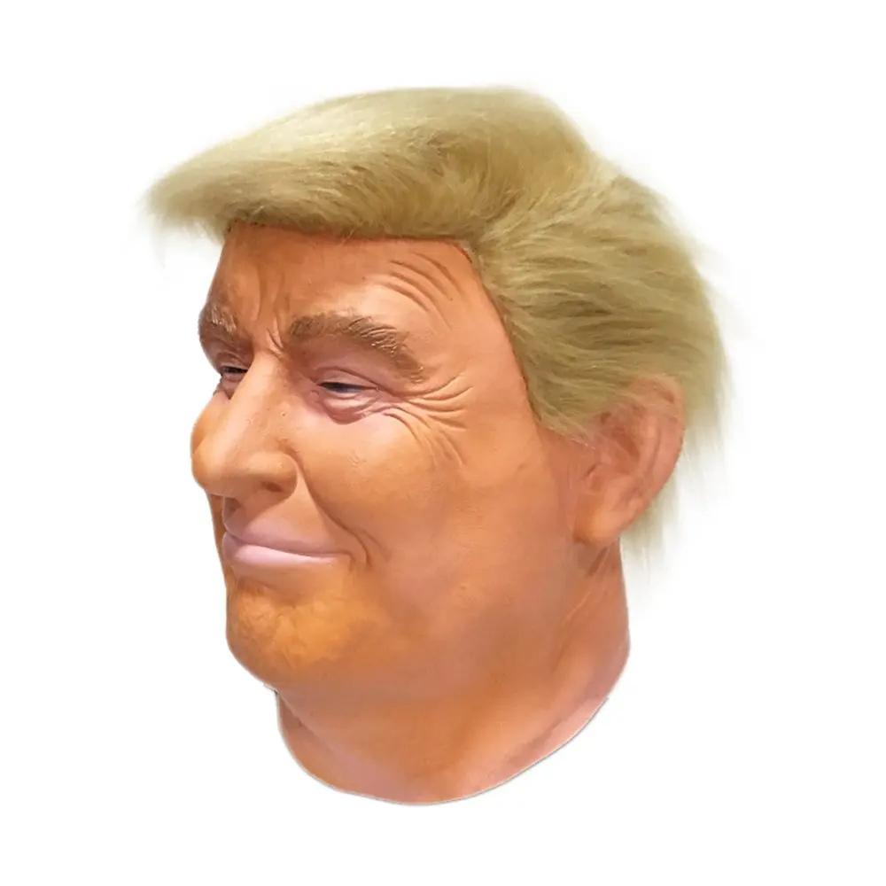 MASCARELLO Halloween Dress Latex Donald Trump latex Mask high Quality Rubber Props with Hair Realistic Cosplay Party for adult | Дом и сад