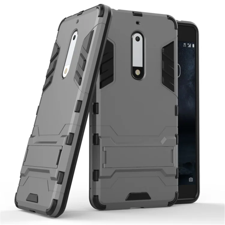 Чехол для Nokia 5 Чехол TA-1053 ударопрочный резиновый бампер гибридный жесткий корпус бронированный чехол для телефона держатель