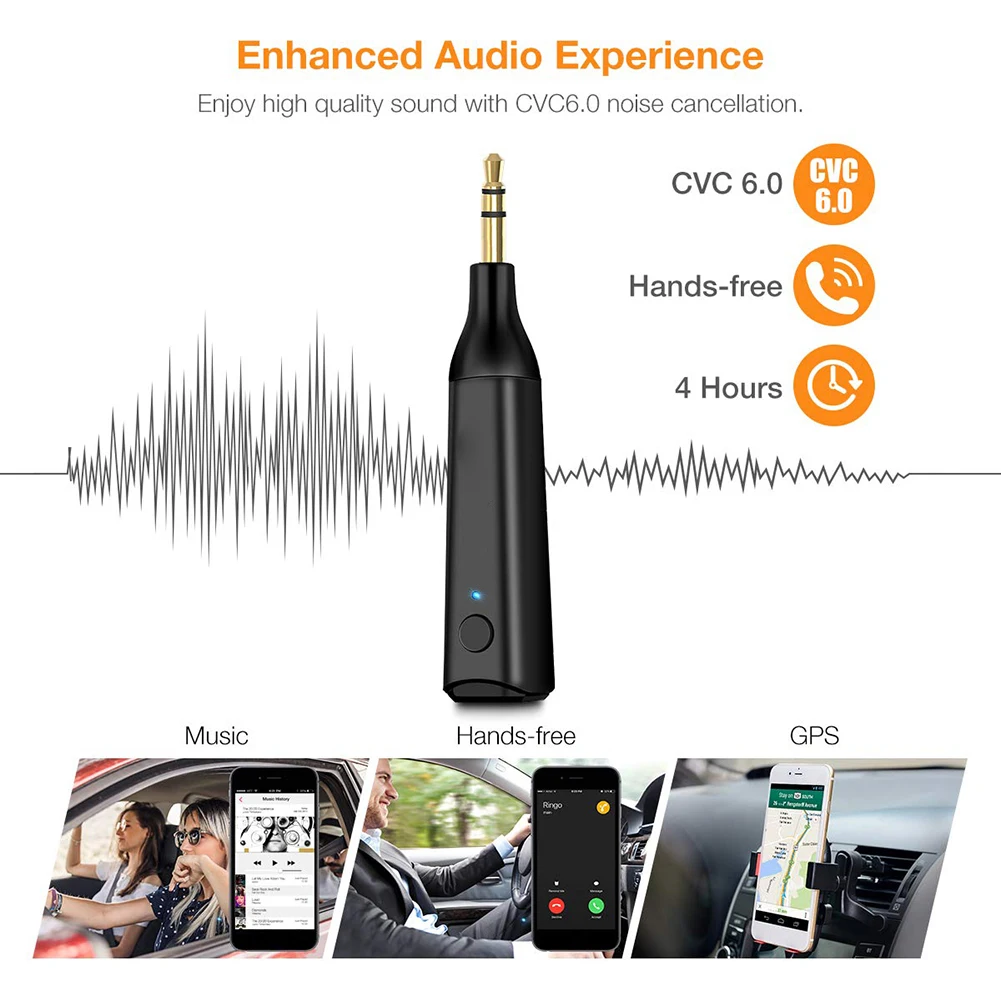 

Mini Bluetooth 5.0 Receiver Wireless Mini Bluetooth 5.0 Adapter Aux Receiver Hands-Free Car Kit Car Transmitter Auto Adapter