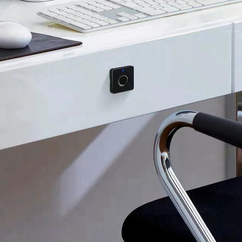 

2pcs Intelligent Electronic Lock File Cabinet Lock Storage Cabinet Fingerprint Lock - Silver & white + black