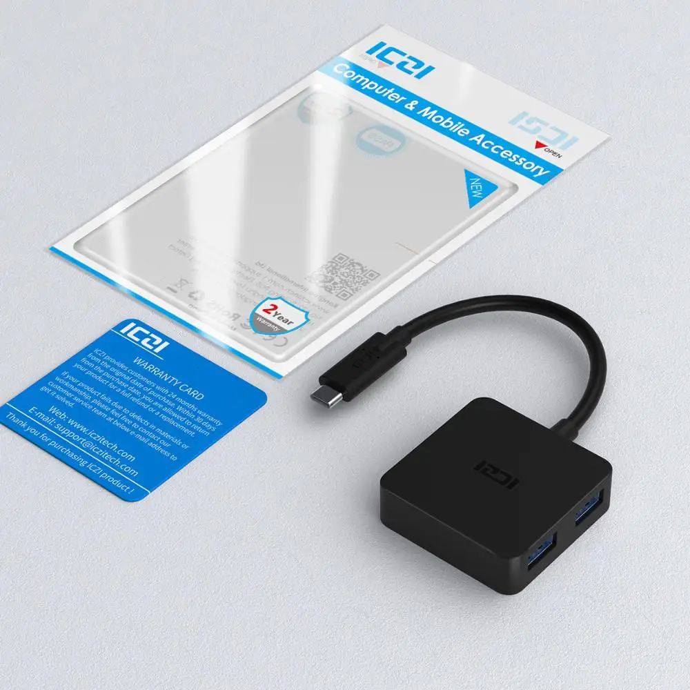 ICZI USB C до 4 3 0 портов концентратор Высокоскоростной Thunderbolt type адаптер для MacBook Pro