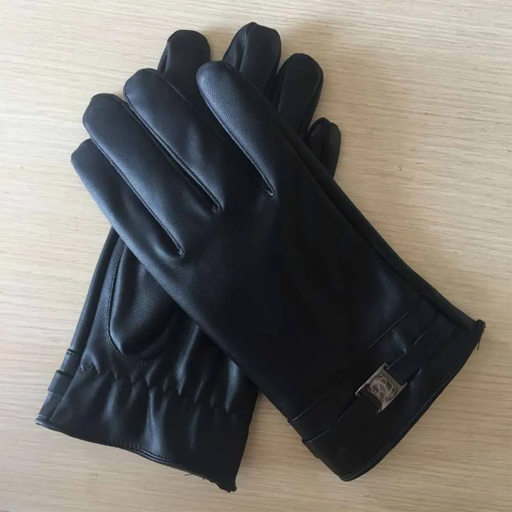 

Winter Leather Gym Workout Thicken Riding Touch Screen for Travel Outdoor (Black, Pattern E)