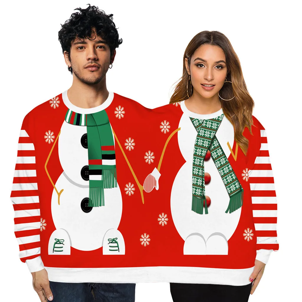 Парные новые рождественские сиамские свитера для двух человек унисекс мужской