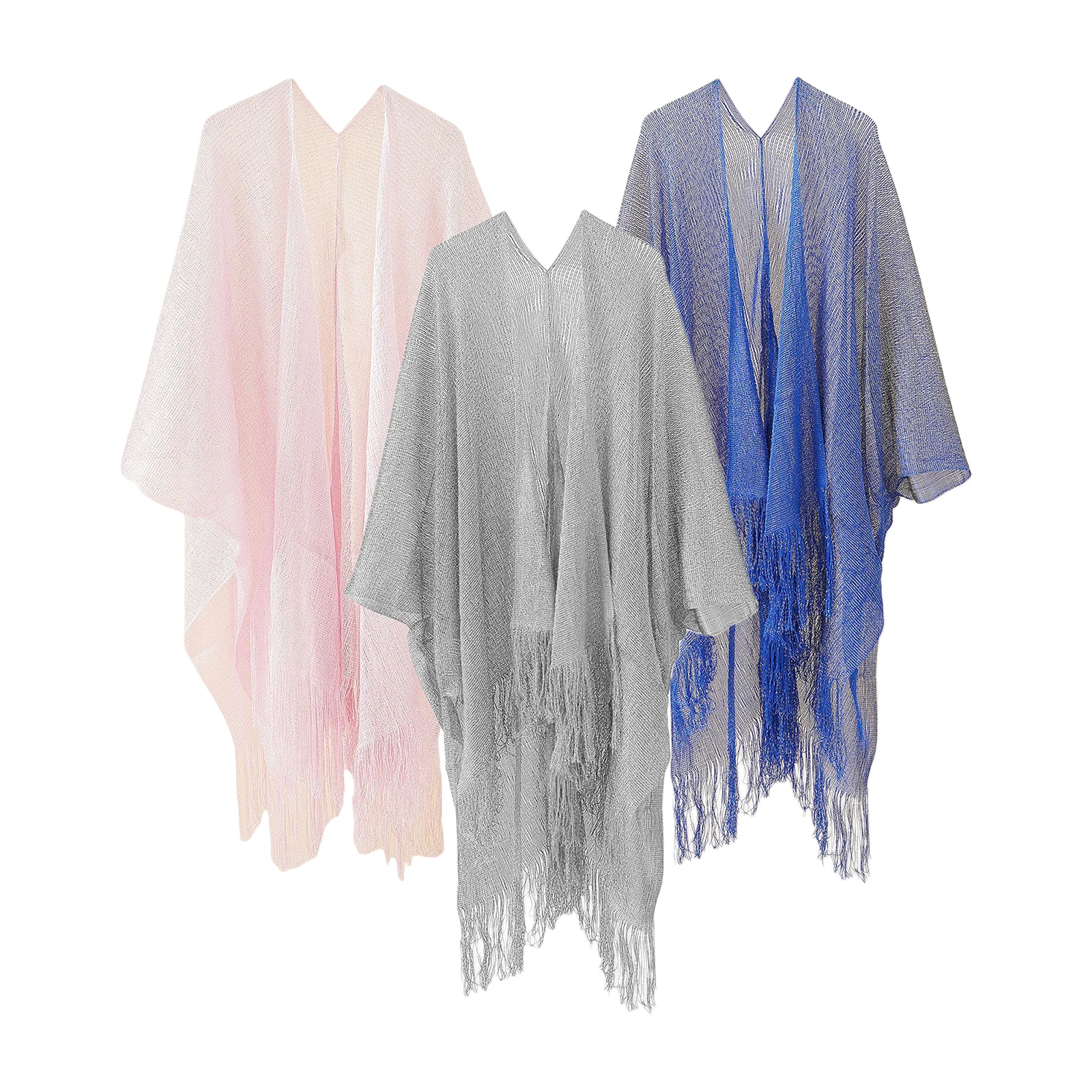 

Модное женское шифоновое кимоно, кардиган, свободная повседневная Тонкая блузка с открытой передней частью для отдыха, топы, пляжная одежда...