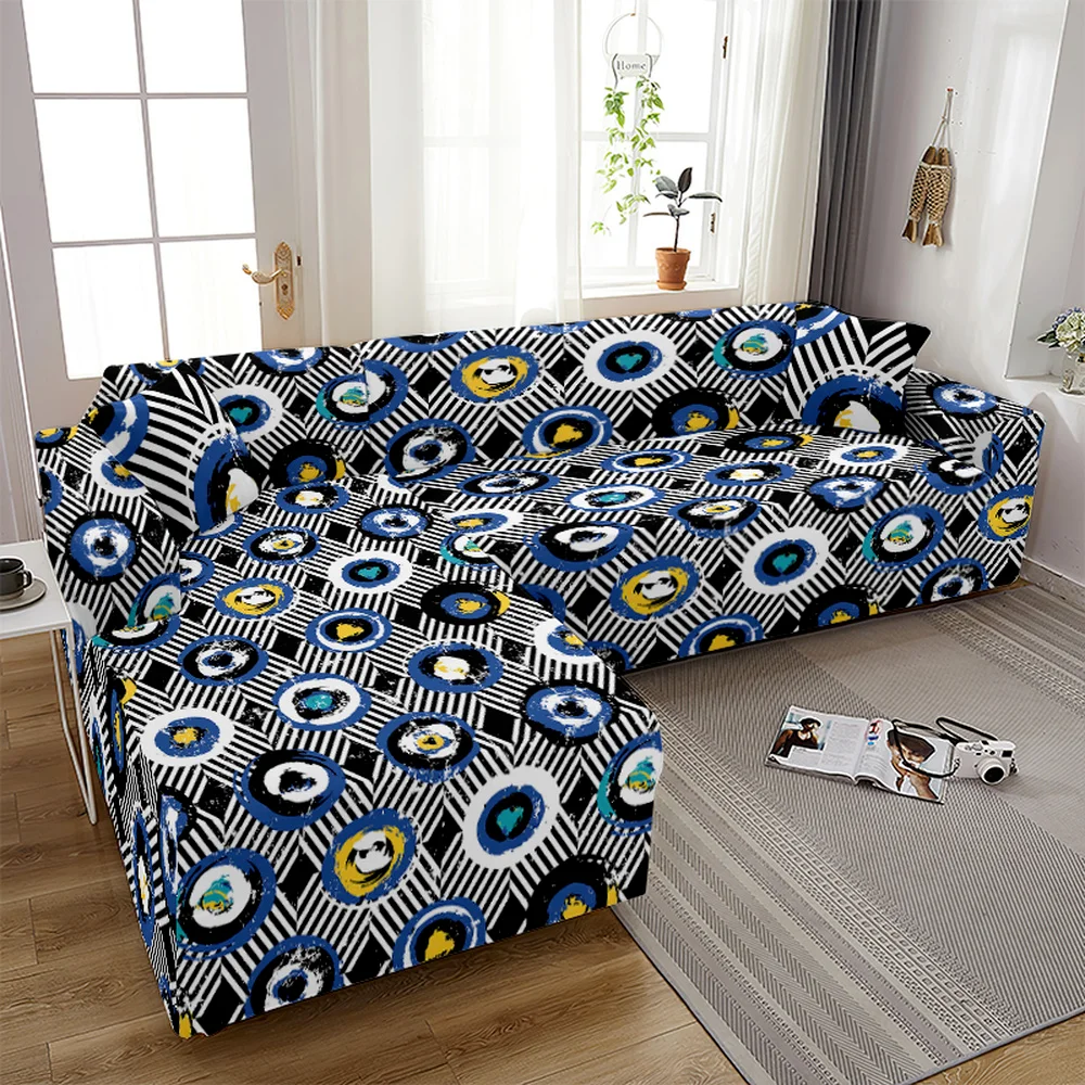 

Чехол для дивана с абстрактным круглым принтом, универсальный цветной чехол для дивана, стула, для гостиной