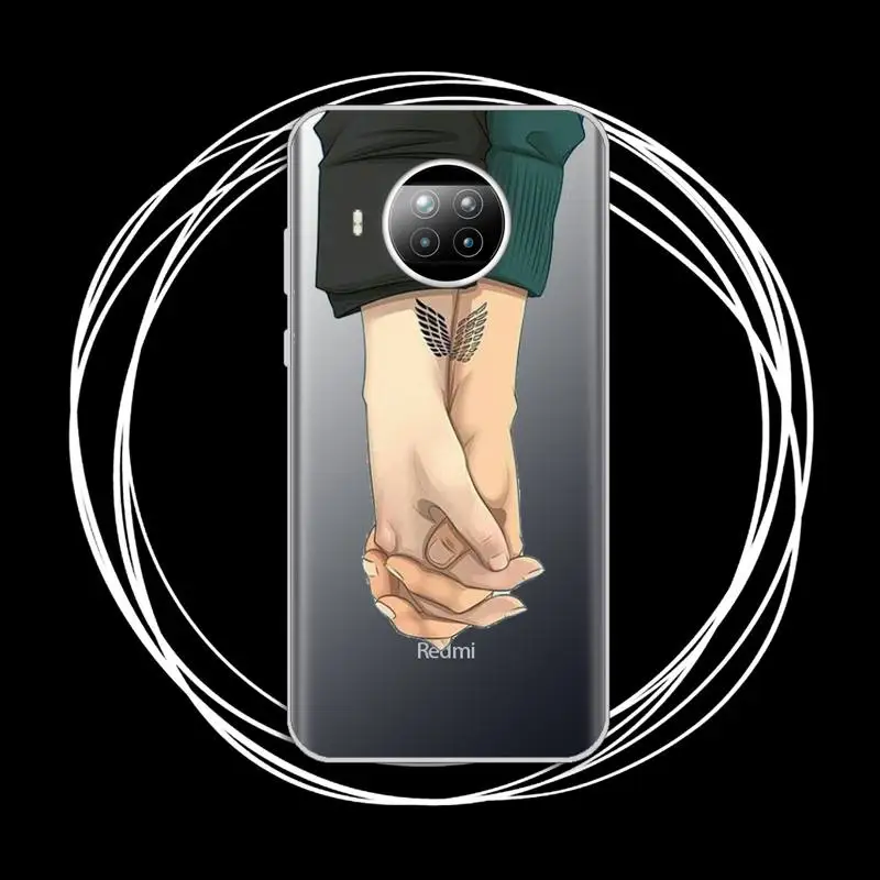 

Anime Attack on Titan Phone Case Transparent for Xiaomi Redmi note 10 t 8 9 pro lite 11