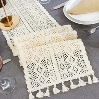 classical nordic table flag rectangular tablecloth cotton lace fringed bohemian wedding bride shower family table decoration