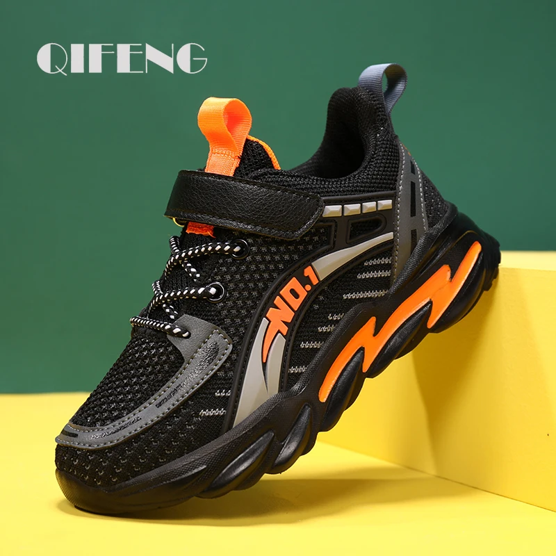 2022 High Quality Casual Shoes Boys Light Black Chunky Sneakers Kid Summer 5 6 8 9 Sport Footwear Autumn Winter Children Fashion