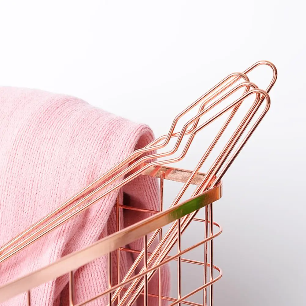 10 шт./лот металлические вешалки для одежды из розового золота с канавкой