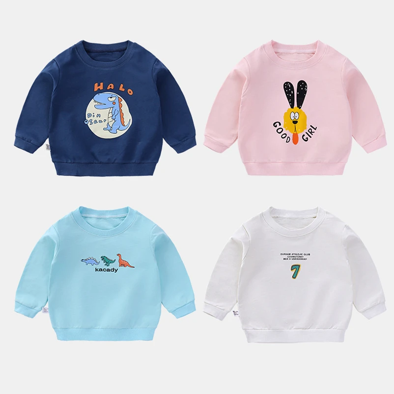 

Children T-shirts 2021 Autumn Baby Boy Full Sleeve Tops Tee Shirt Spring Fall Letter Tshirts Toddler Girl Fall Clothes 2021