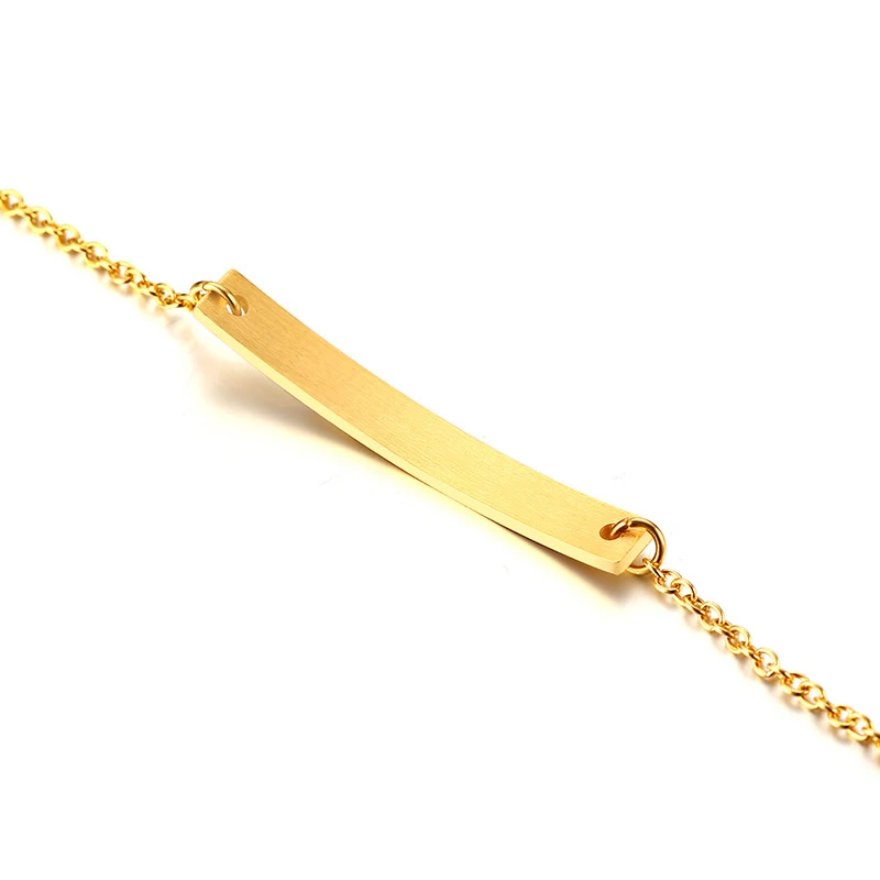 Браслет с гравировкой из камня на день рождения цветной CZ камень нержавеющей