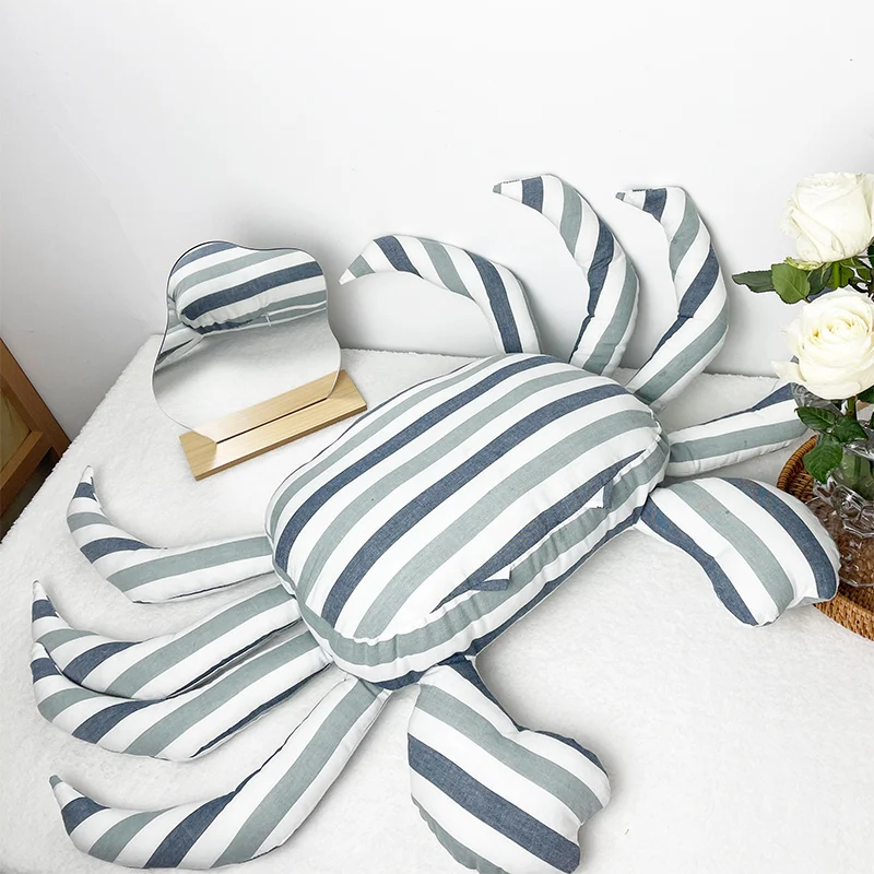 

Пуховая хлопчатобумажная набивная плюшевая подводная игрушка-краб, милый маленький плюшевый стул, диванная декоративная игрушка, декорати...