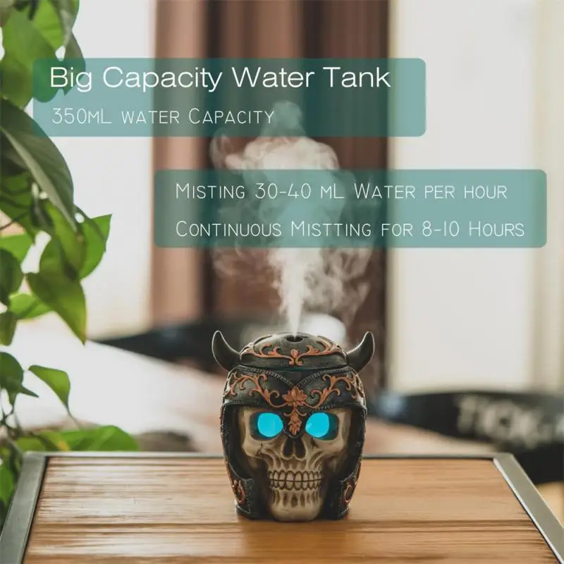 

350ml Air Humidifier Creative Viking Skull Humidifier USB Desktop Colorful Color Changing Atomizer For Car Office Humidifier