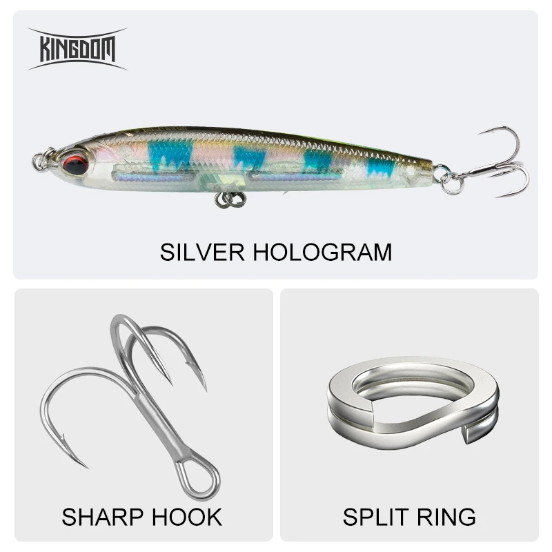 Kingdom Fishing Lures Mini Pencil Hard Baits 40mm/4g 70mm/8g Slow Sinking Artificial Baits High Quality Wobblers Fishing Tackle