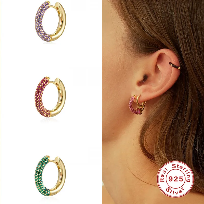 

VINY Silver 925 Jewelry Earrings For Women 1pc Geometric Circle Hoop Earring Gold/Silver Jewelry 2021 Trend Aretes De Mujer Gift