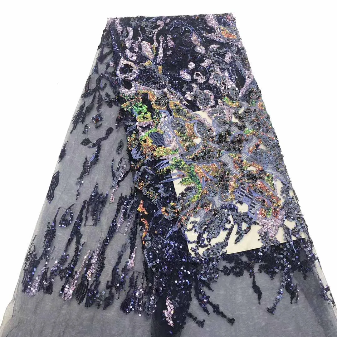 

Кружевная ткань голубого цвета, с зелеными блестками, с вышивкой из Дубая, кружева, последняя модель, африканская кружевная ткань 2019, черная ...