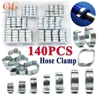 140pcs stainless steel zinc plated double ear hose clamp with storage box wood working clamps spring clip pipe clamp