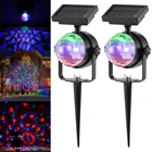 Вращающийся RGB-прожектор на солнечной батарее, Рождественский RGB-проектор, светильник для сада, газона, наружное освещение, детское украшение