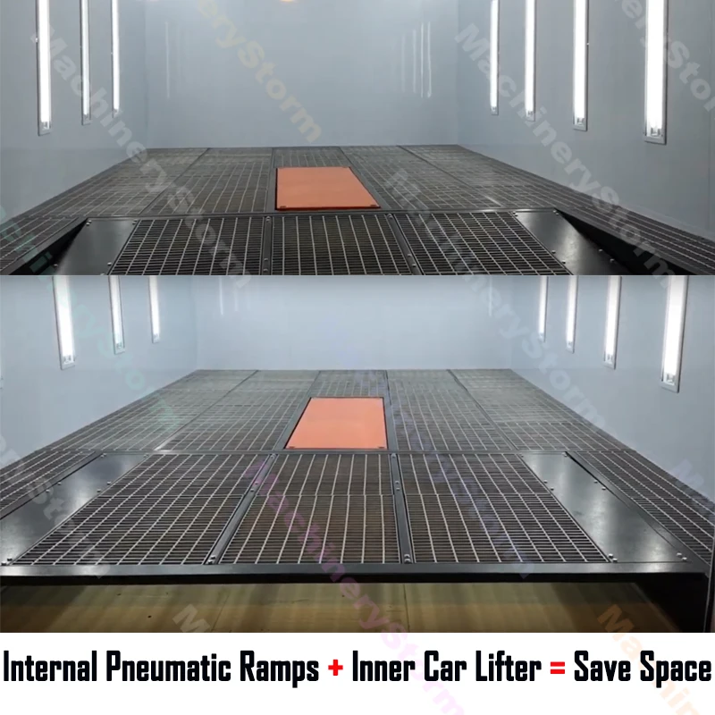 Автомобильная окрасочная камера с ножничным подъемником духовка пневматические