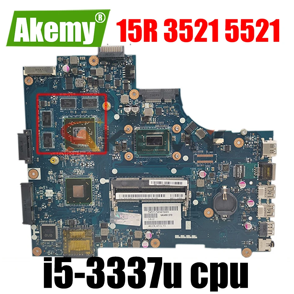 Оригинальная материнская плата для ноутбука DELL Inspiron 15R 3521 5521 Core I5 CN-0TPX0T 0TPX0T VAW00