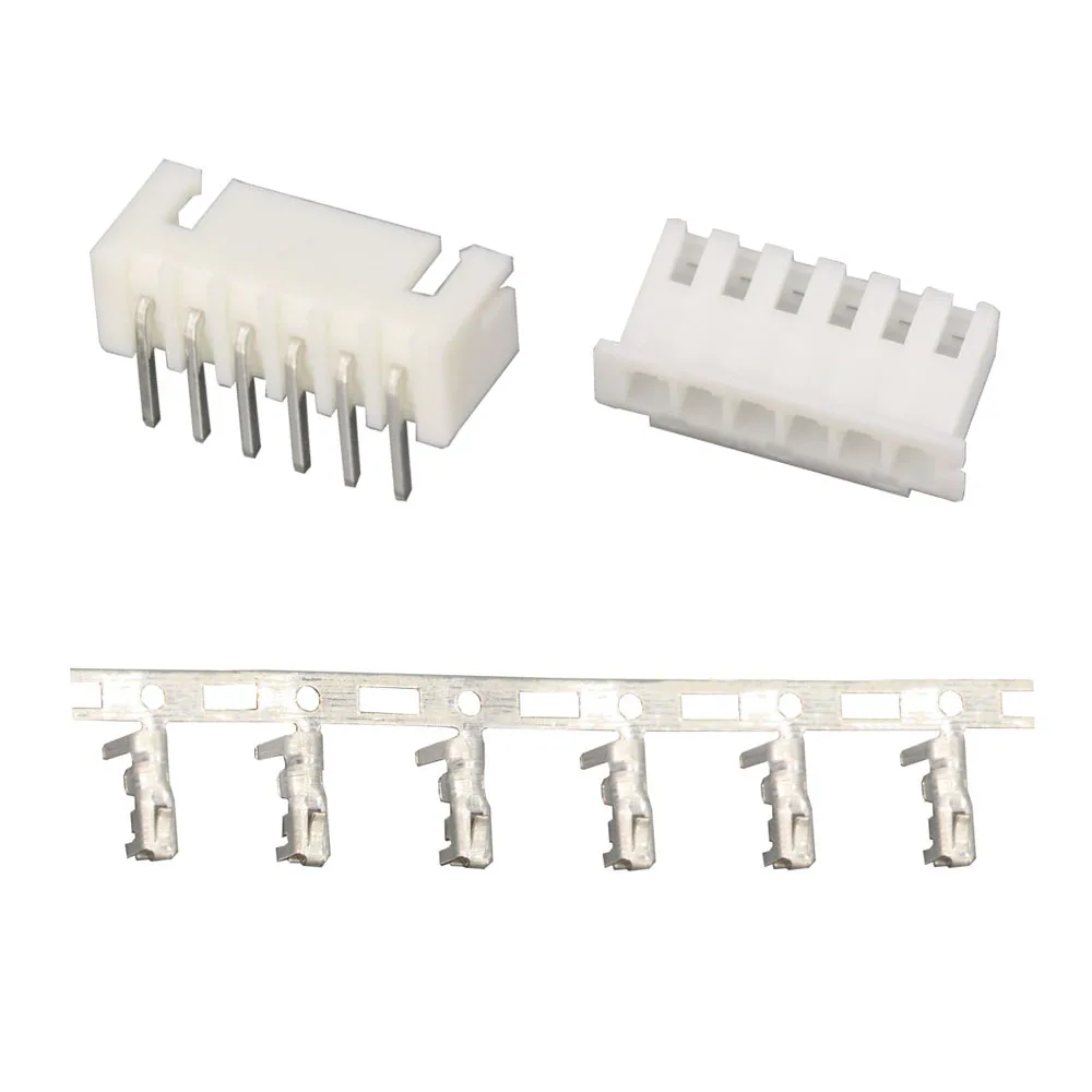 XH2.54-6P 6-контактный изогнутый Φ 2 54 мм разъемы штекер и гнездо + клеммы - купить по