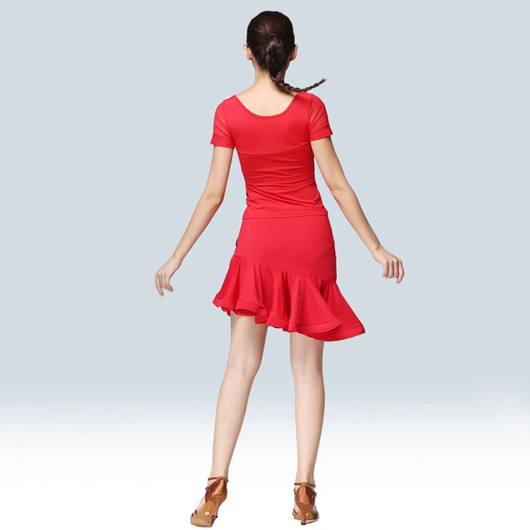 Женская юбка для латиноамериканских танцев ассиметричное бальное платье