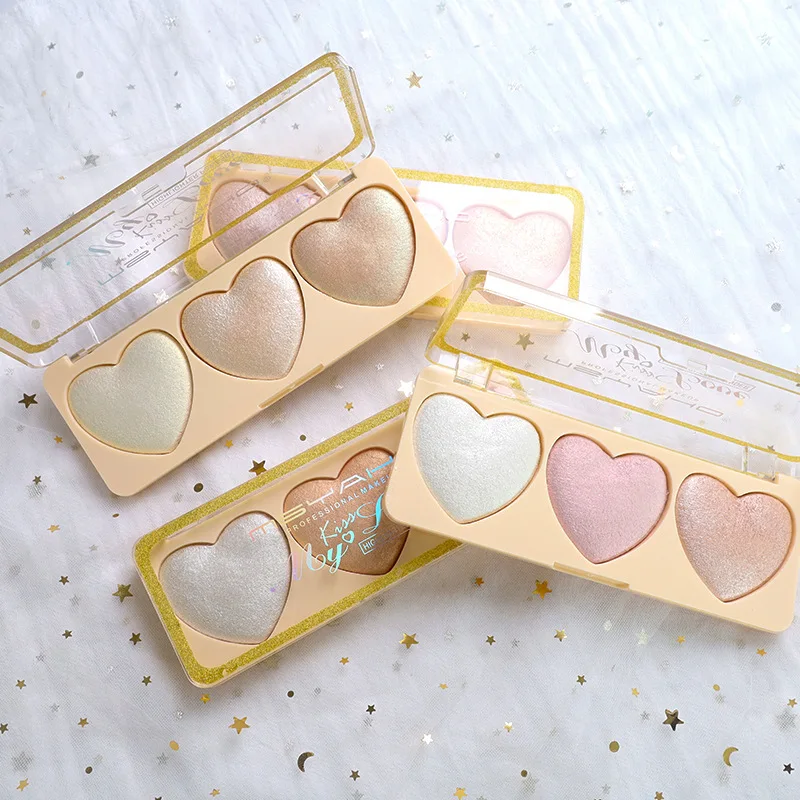 

Новые блестящие перламутровые блестящие натуральные трехмерные тени для век Love, студенческие женские трехцветные восстанавливающие палле...