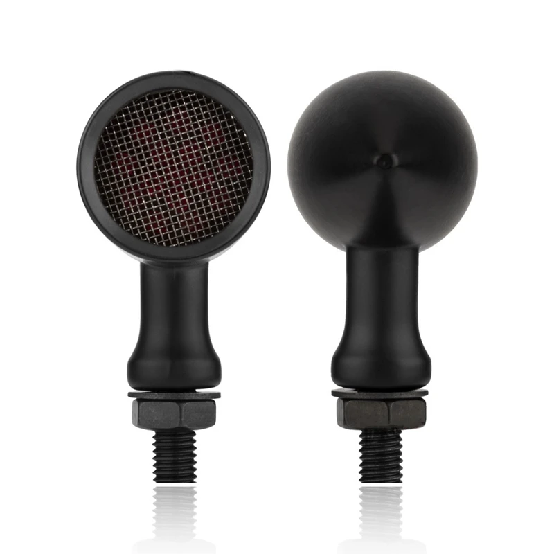 

10mm Motorcycle Retro LED Turn Signal Brake Light Mesh Lens for Chopper Bobber Yamaha Honda Kawasaki