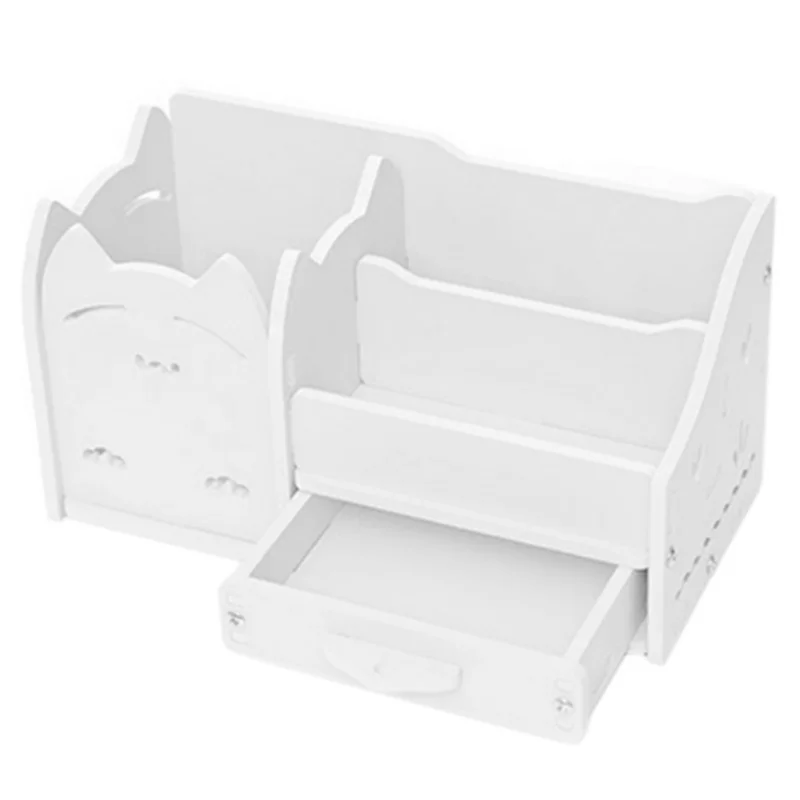 

Multi-function 4 Grid Desktop Pen Holder Office School Stationery Storage Case Wood Box Desk Pen Organizer Holder ZM827