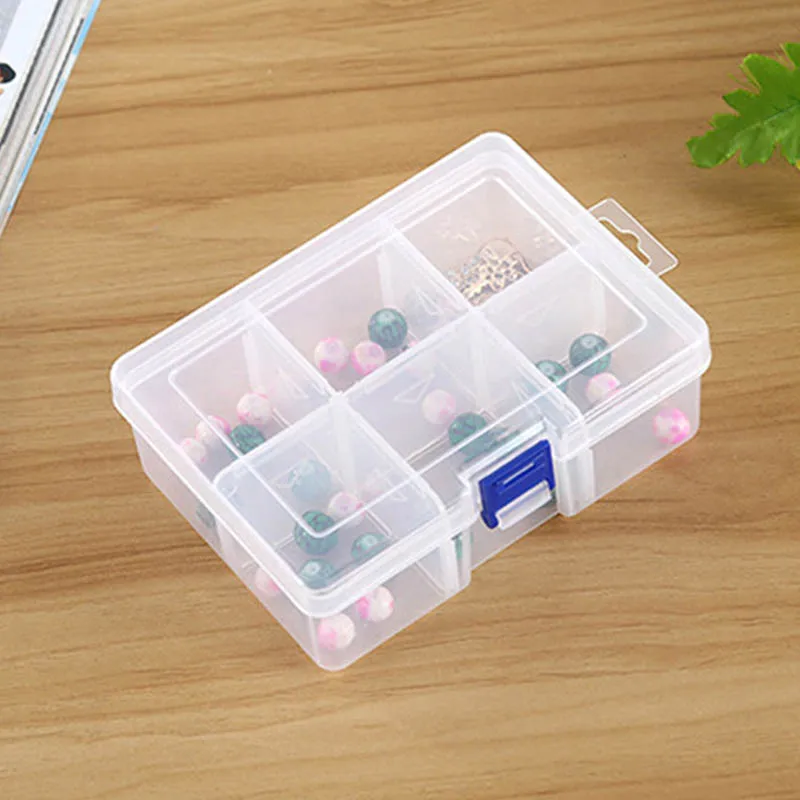 

Многофункциональная прозрачная коробка для хранения бижутерии из полипропилена/полипропилена с 6 сетками, практичный отсек, регулируемый ...