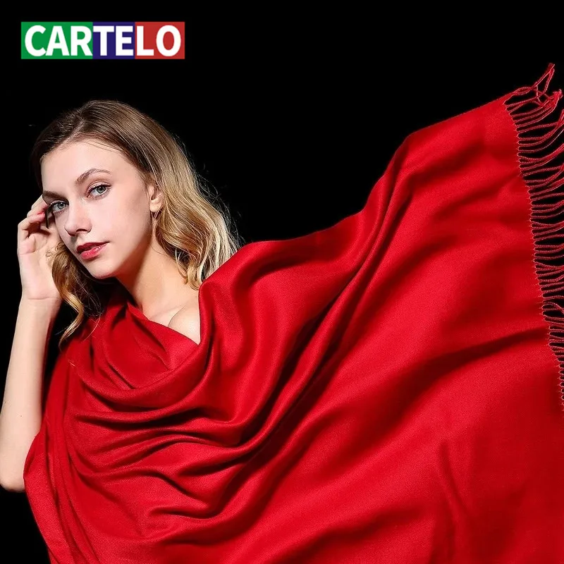 

CARTELO New Women Scarf Female Luxury Brand Scarves Fashion Lady Tassel Bandana Shawl Tippet Pashmina Cashmere scarf for women