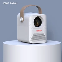 high definition white android smartphone remote control home theater speaker portable mini 1080p 4k mini projector