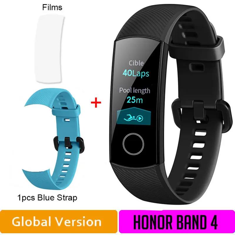 GLband4andskyStrap Глобальная версия HONOR Band 4 фитнес-браслет трекер спортивный ремешок в реальном времени трекер активности Смарт-носимое устройство(подставка - Цвет: GLband4andskyStrap
