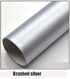 brushed silver Матовое серебро хром матовый виниловый автомобиль Обёрточная бумага автомобиль, скутер, мотоцикл DIY Стайлинг клей плёнки простыни с воздушный объемные наклейки - Название цвета: brushed silver