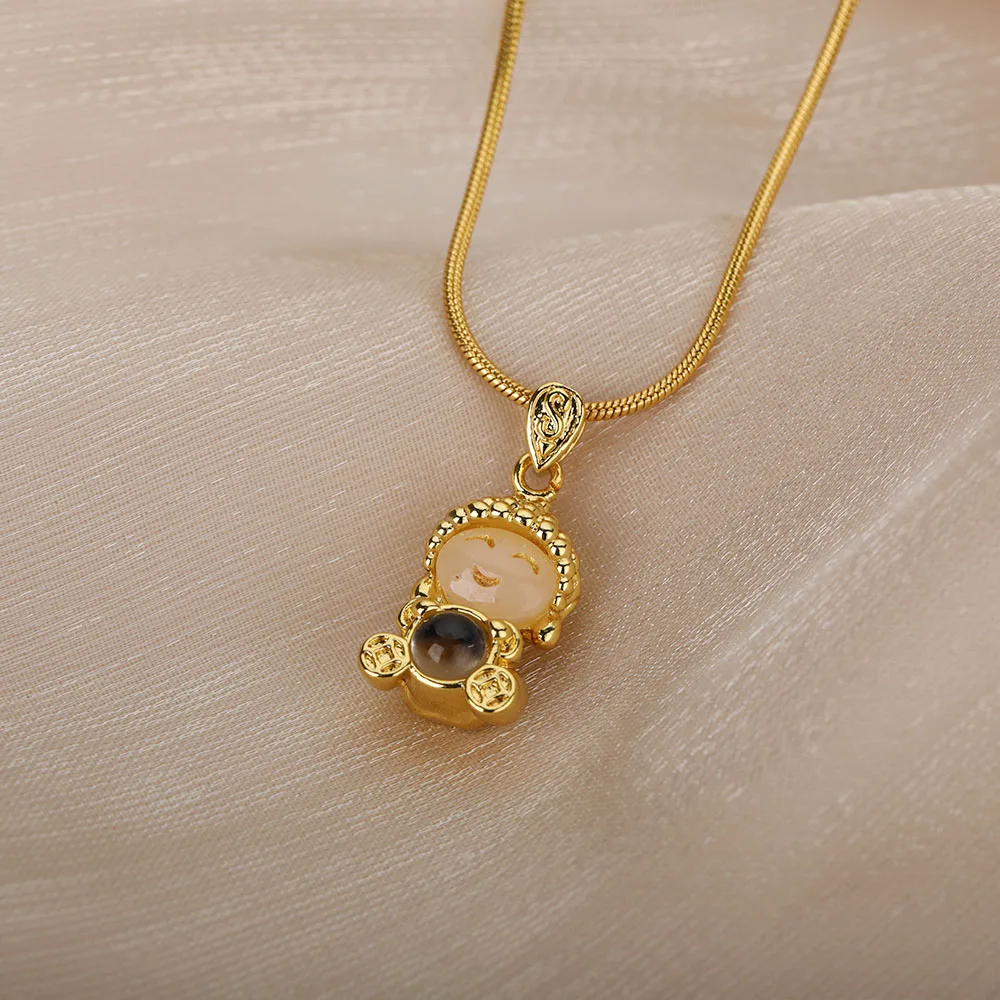 Ювелирное изделие из нержавеющей стали с подвеской проекция сутр цвет под золото