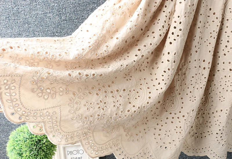 

2020 New Spring Women Skirt Japan Style Literary Elasticated Waist Hollow out Embroidery Cotton and linen Loose Women's Skirts