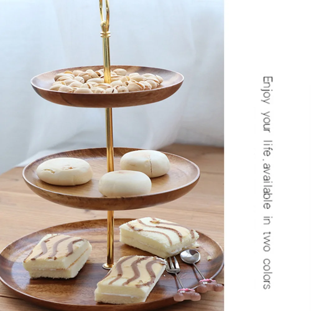 

Dessert Trays 3 Tier Multifunctional Wooden Fruit Dishes Candy Trays Storage Dessert Display Trays for Living Room Party