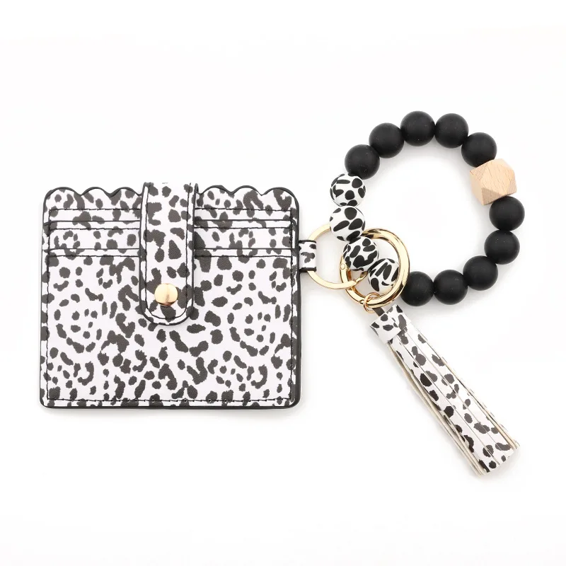 

Card Wallet Wholesale Monogrammed Key Rings for Women Leather Tassel Keychains Bangle Bracelets Fashion Accessories