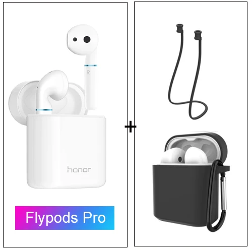 White add case rope Huawei Honor Flypods Беспроводные Наушники Hi-Fi TWS Bluetooth наушники водонепроницаемые IP54 управление беспроводным зарядным устройством - Цвет: White add case rope