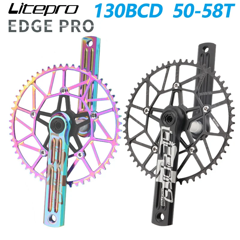 

Шатуны Litepro 130BCD, для складного велосипеда, алюминиевый, EDGEPRO, полый, легкий шатун 130 bcd 50 52 54 56 58t, зубчатая звездочка, масляное слизко