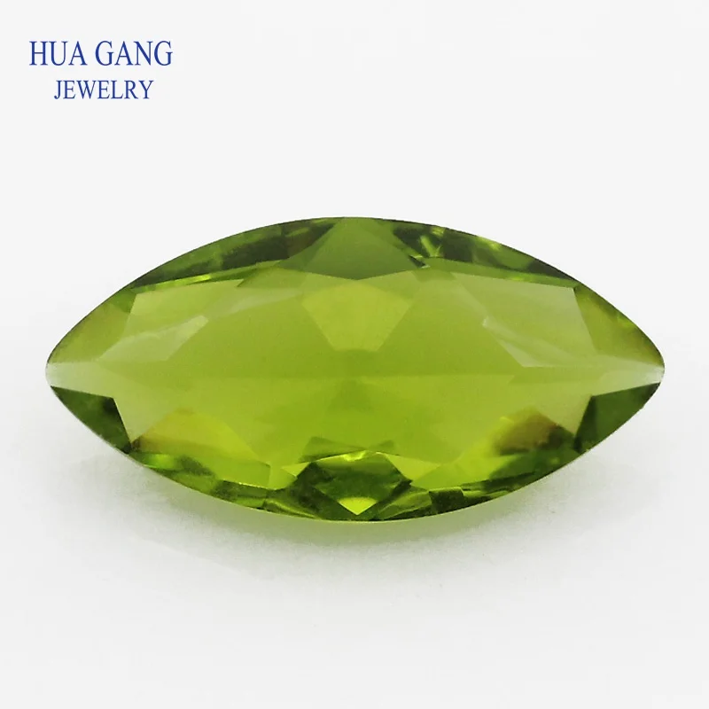 

Peridot Marquise Shape Stones Princess Cut Loose Glass Beads Synthetic Gems For Jewelry Size 1.5x3~10x20mm Free Shipping