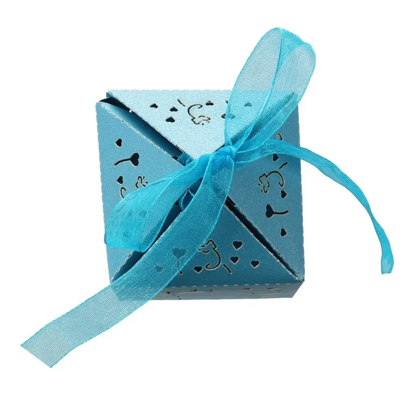 10 шт. слон полые перевозки сувениры Box подарок коробка сладостей с бантом для