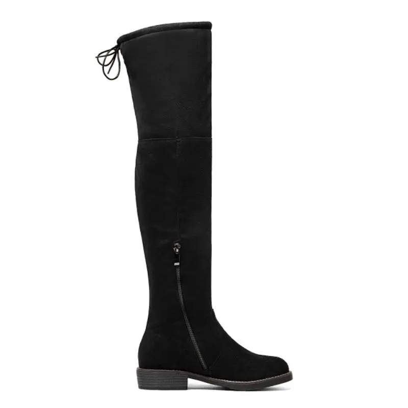 KemeKiss Over The Knee Boots For Women Casual Zipper Flats Shoes Comfort Soft Stretch Thigh High Botas Mujer Size 34-43 | Обувь