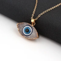 charm resin imitation stone palm heart pendant necklace women turkish evil eye jewelry choker clavicle chain fashion collar