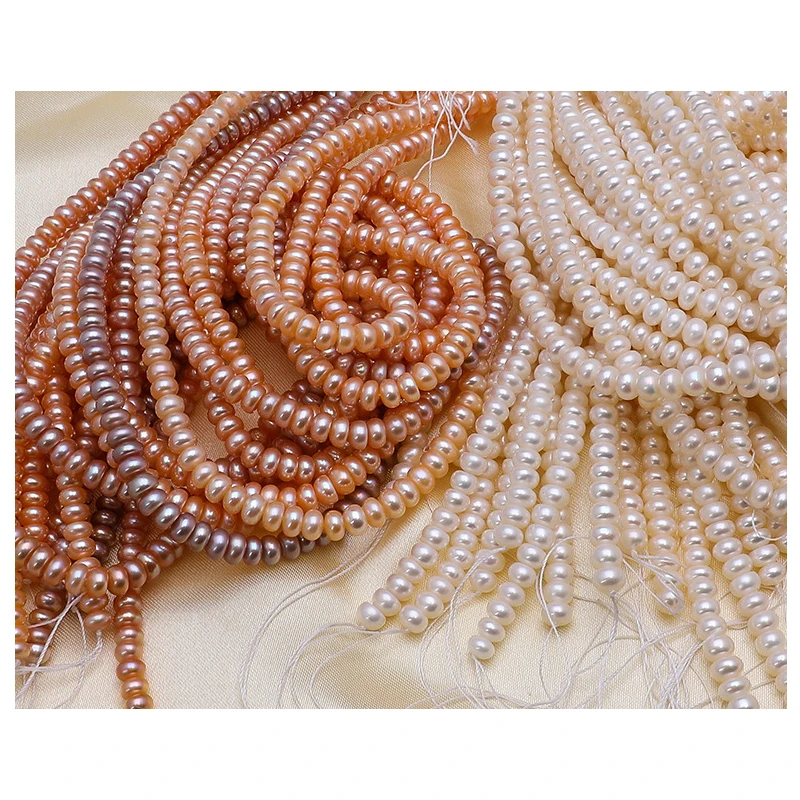 Online MADALENA SARARA 9-10mm Tondo A Forma Di Bottone Filo Di Perle D'acqua Dolce Per Gioielli Fai-da-te 40-42 Pezzi/filo