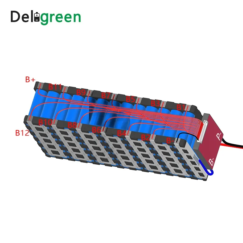 Защитный модуль печатной платы Deligreen 18650 15S PCM 30A 40A 60A LTO литий титанат bms на заказ