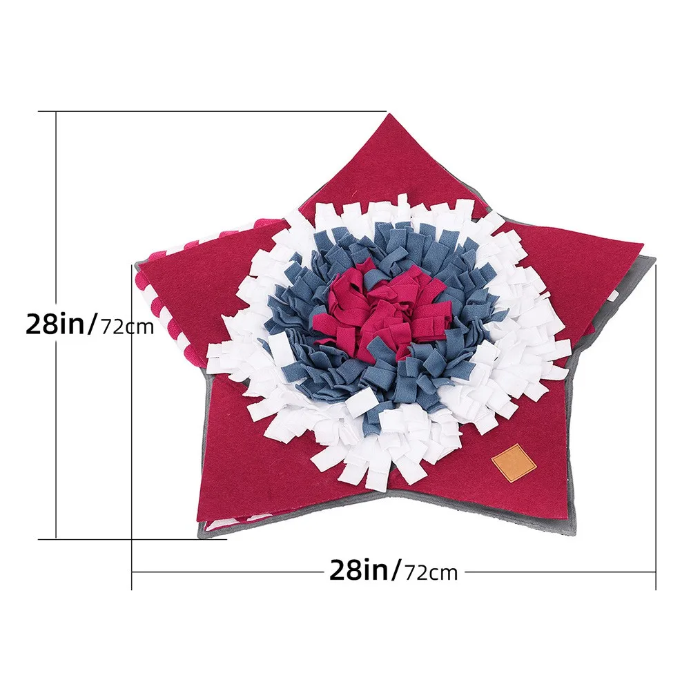 

Five Pointed Star Shaped Dog Nose Smell Training Snuffle Mat Puzzle Toys Sniffing Pad Slow Feeding Bowl Food Dispenser Carpet